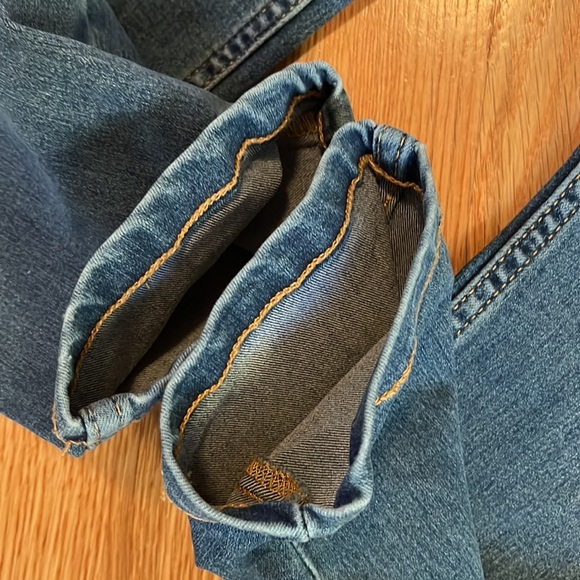 Free People Lennox Denim Skinny Utility Jumpsuit size Large NWT - Picture 10 of 16